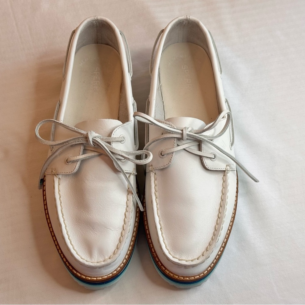 AUTHENTIC SPERRY WHITE STACKED TOP SIDERS